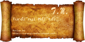 Turányi Máté névjegykártya